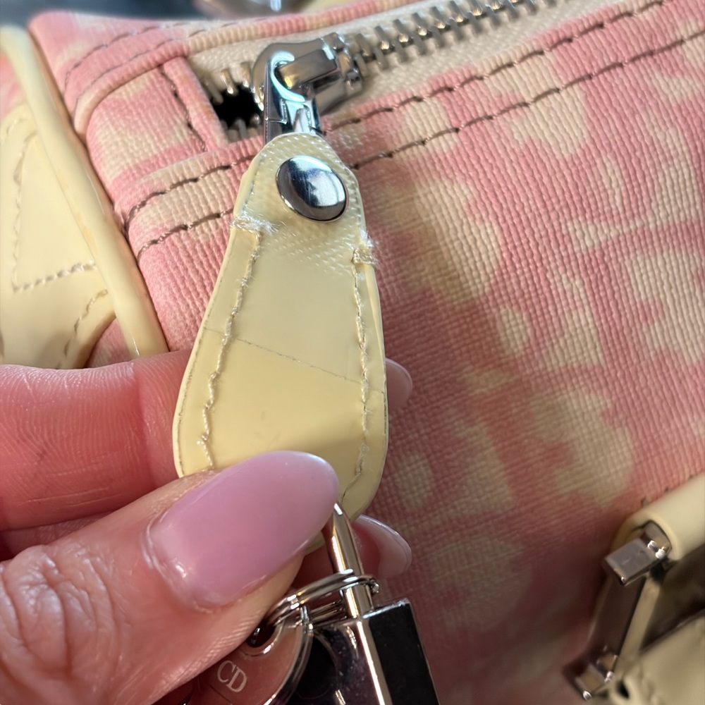 Mini Pink/ Cream Logo Coated Canvas w Leather Trim - Picture 10 of 11